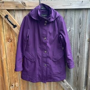Forecaster of Boston Women's Zip Button Jacket Coat Insulated Med Purple